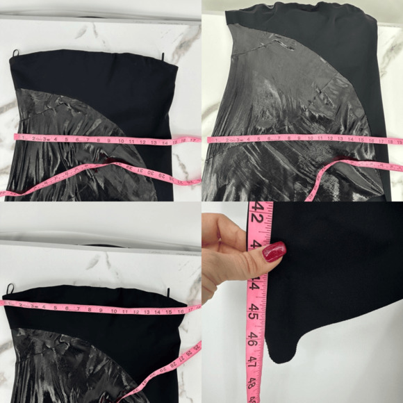 Mugler Womens Strapless Dress Size 40 Black Sheer Sexy Silk Whimsygoth - Picture 5 of 14